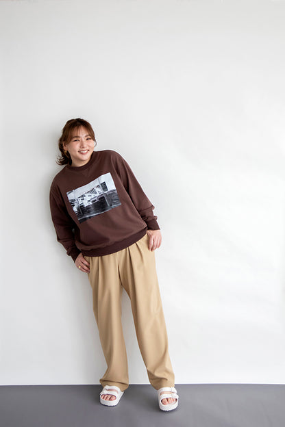 こだわりのタックワイドパンツ　股下72cm